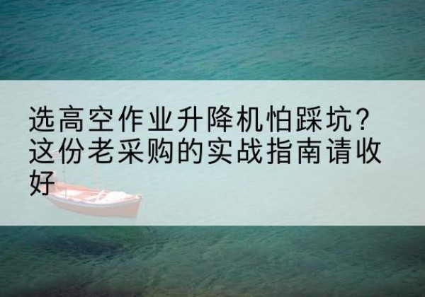 新宁高空作业升降机厂家推荐-选高空作业升降机怕踩坑？这份老采购的实战指南请收好