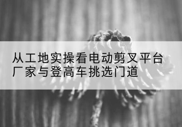 新宁电动剪叉升降平台厂家-从工地实操看电动剪叉平台厂家与登高车挑选门道
